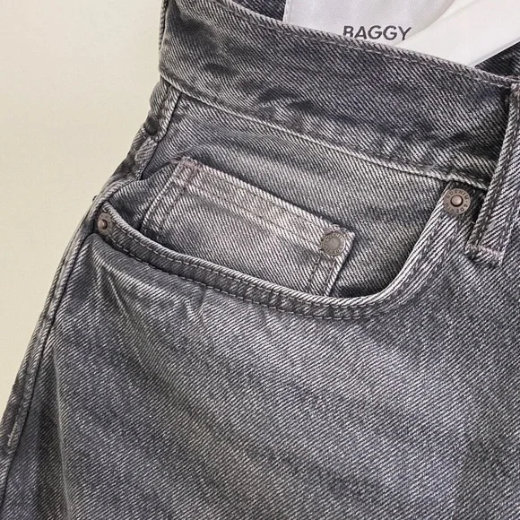 H&M Men's Black Washed Baggy Jeans - Like New - Picture 3 of 7